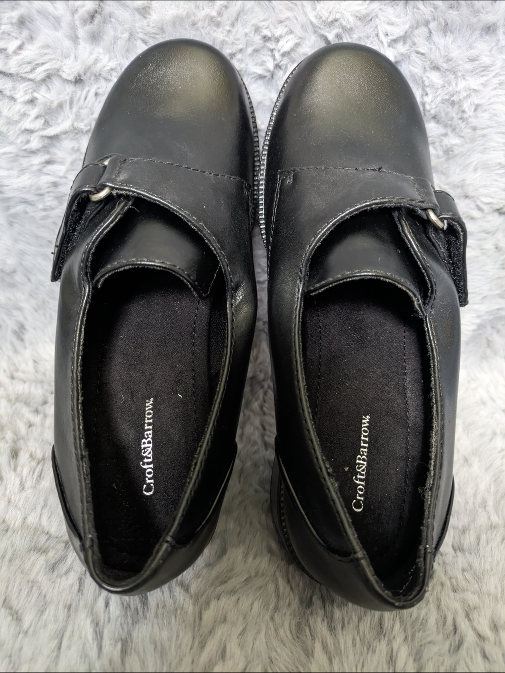 NWOT Croft & Barrow Celine Black Leather Heeled Loafers Size 7 M